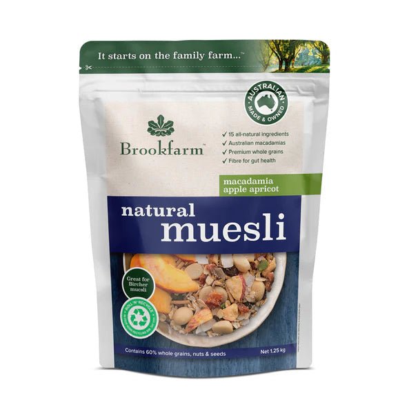 Brookfarm Natural Macadamia Muesli with Apple & Apricot 1.25kg