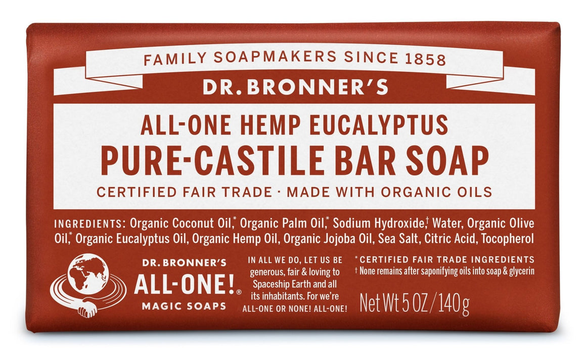 Dr Bronner's Hemp Eucalyptus Pure Castile Soap Bar 140g
