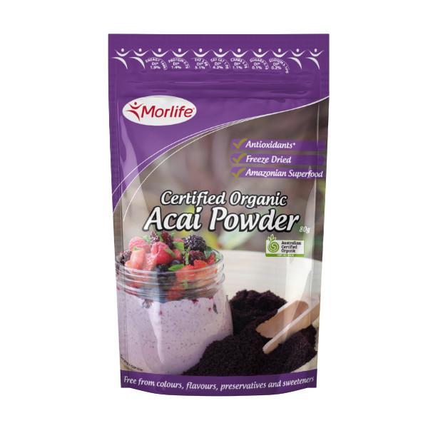 MORLIFE - ACAI POWDER CERTIFIED ORGANIC 80G