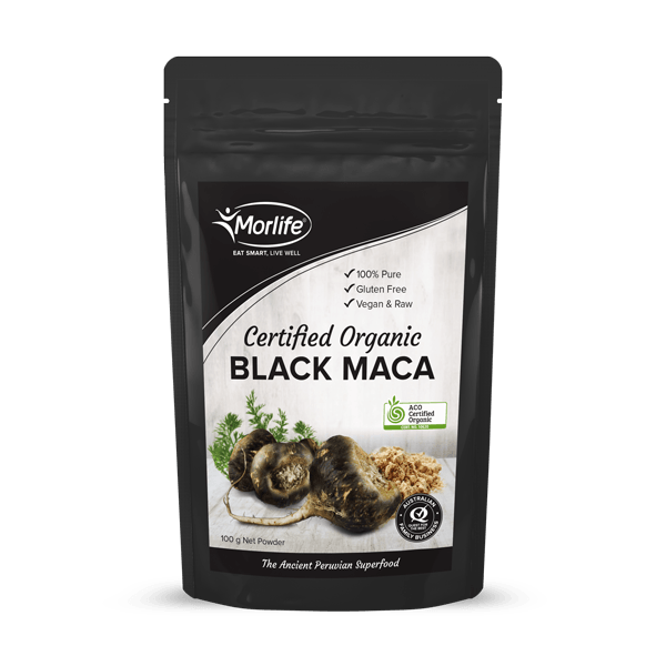 MORLIFE - MACA BLACK POWDER CERT. ORG. 100G