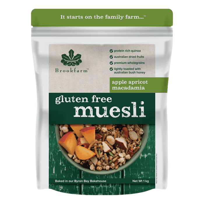 Brookfarm Gluten Free Macadamia Muesli with Apple & Apricot 1kg