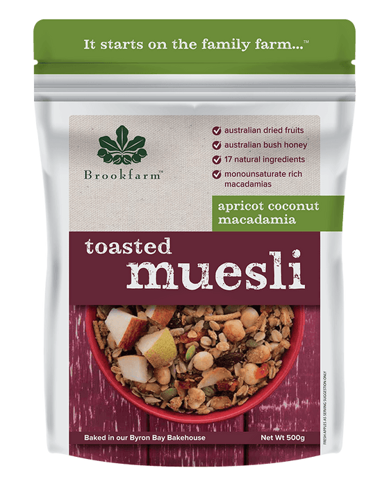 Brookfarm Toasted Macadamia Muesli with Apricot & Coconut 500g