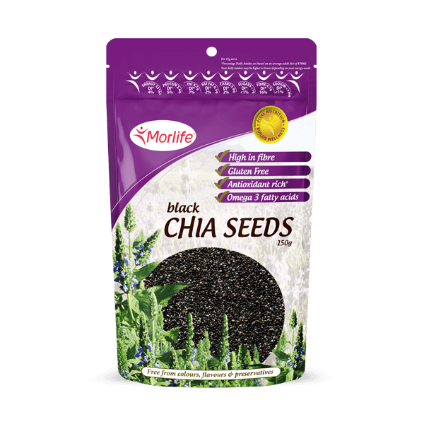 MORLIFE - CHIA SEEDS BLACK CERTIFIED ORGANIC 150G