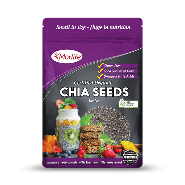 MORLIFE - CHIA SEEDS BLACK CERTIFIED ORGANIC 1KG
