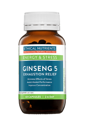 Ethical Nutrients Ginseng 5 Exhaustion Relief 60 Capsules