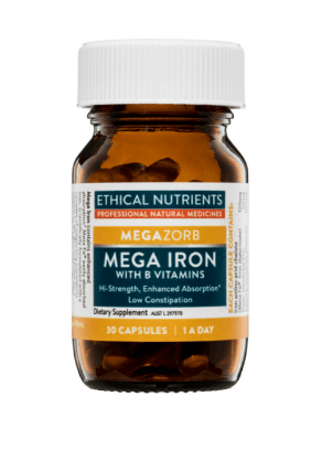 Ethical Nutrients Mega Iron with Activated B Vitamins 30 Capsules