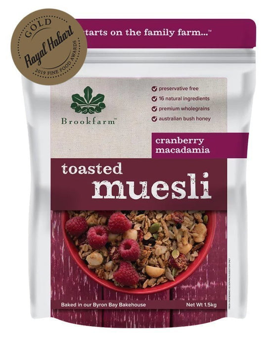 Brookfarm Toasted Macadamia Muesli with Cranberry 1.5kg