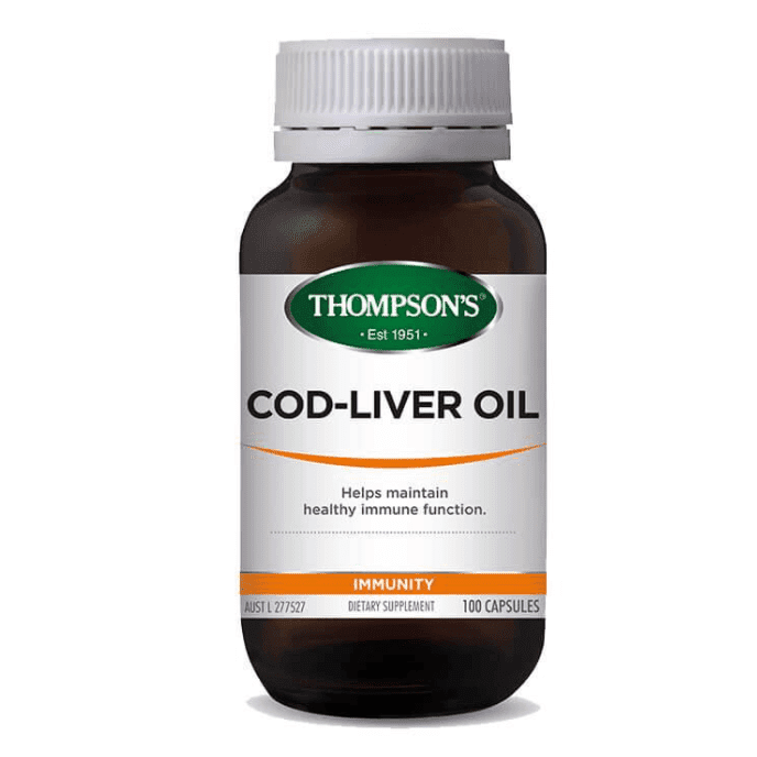 Thompson's Cod Liver Oil 100 Capsules