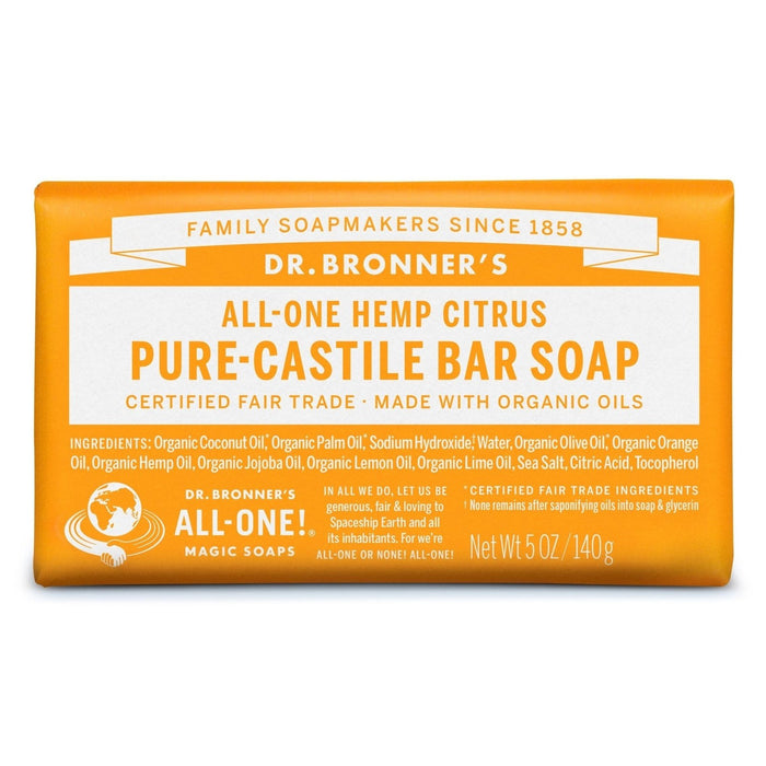 Dr Bronner's Hemp Citrus Pure Castile Soap Bar 140g