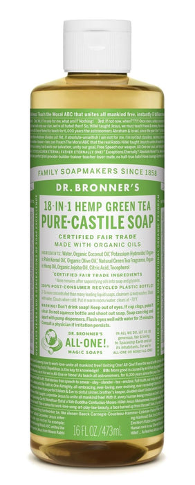 Dr Bronner's 18-In-1 Hemp Green Tea Pure Castile Soap 473ml