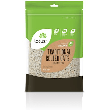 Lotus Oats Rolled Traditional Creamy Style Organic 750g