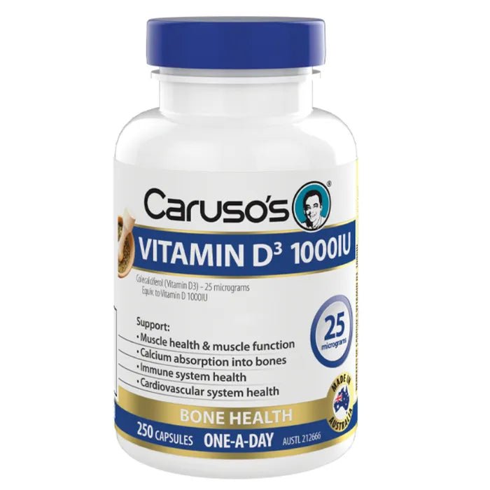 Carusos Vitamin D3 1000IU 500 Capsules main image 1