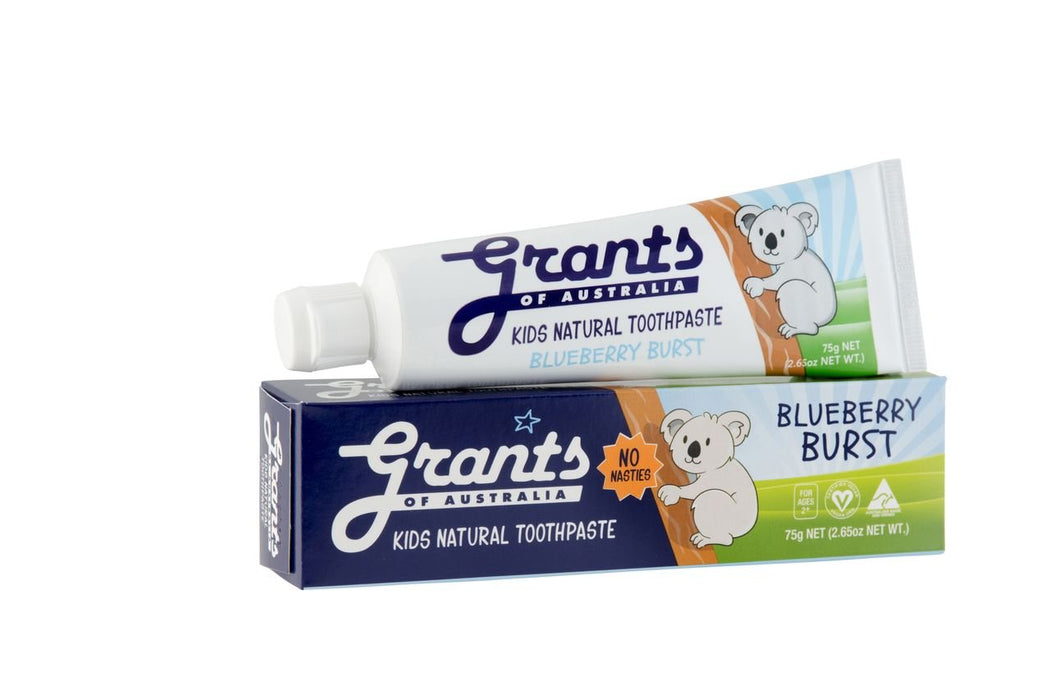 Grants Blueberry Burst Kids Natural Toothpaste Fluoride Free