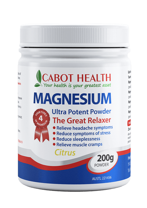 Cabot Health Magnesium Ultra Potent Powder Citrus 200g