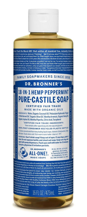 Dr Bronner's 18-In-1 Hemp Peppermint Pure Castile Soap 473ml