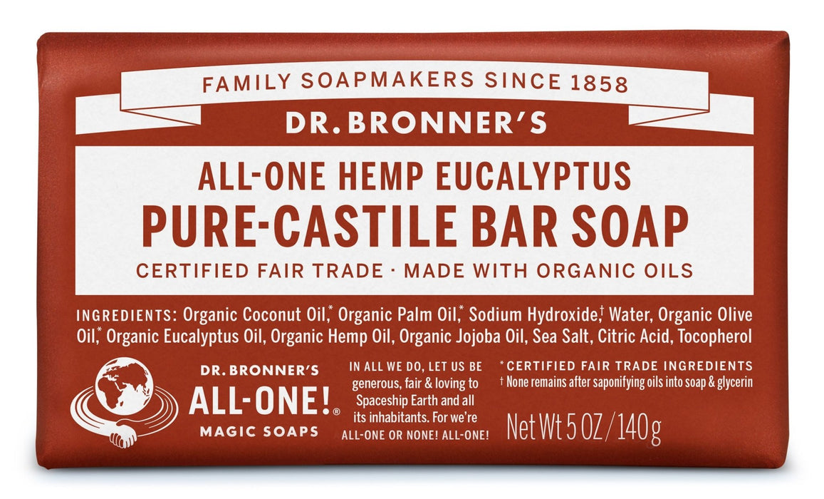 Dr Bronner's Hemp Eucalyptus Pure Castile Soap Bar 140g