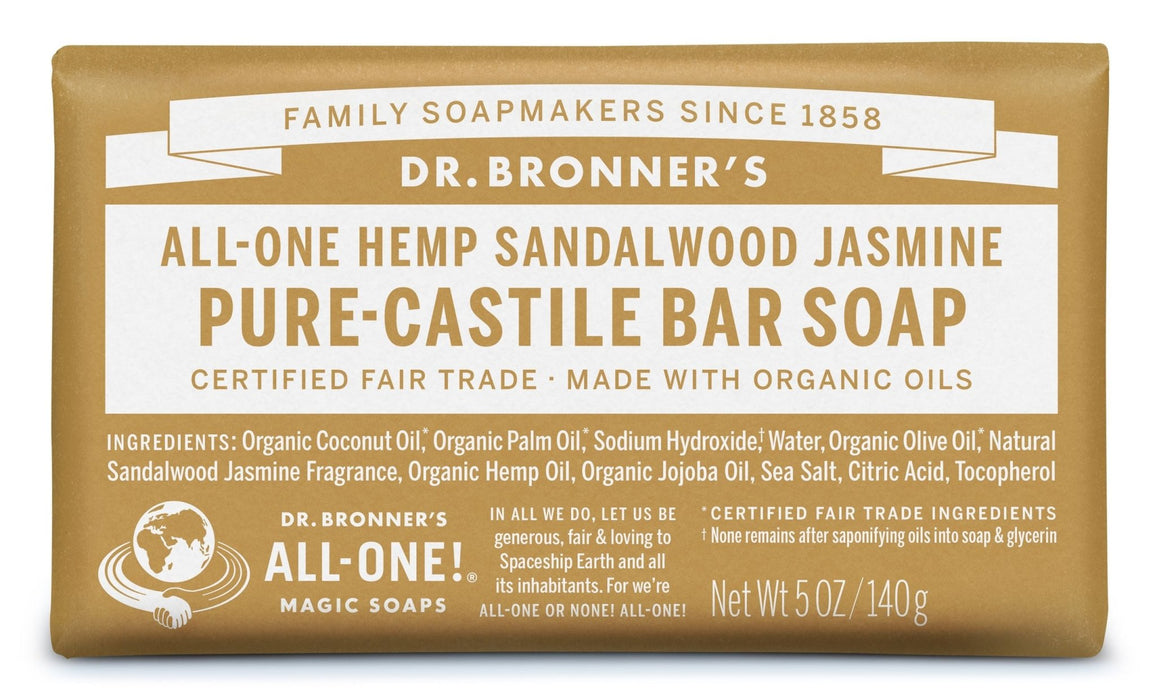 Dr Bronner's Hemp Sandalwood Jasmine Pure Castile Soap Bar 140g