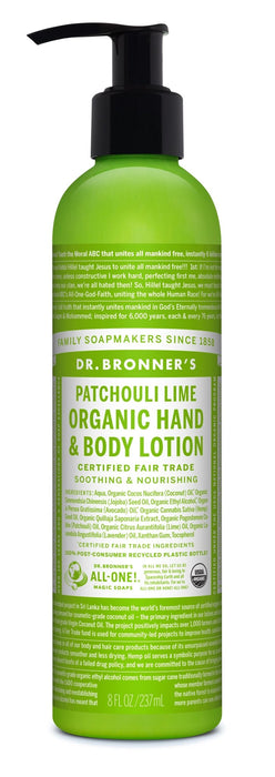 Dr Bronner's Patchouli Lime Organic Hand & Body Lotion