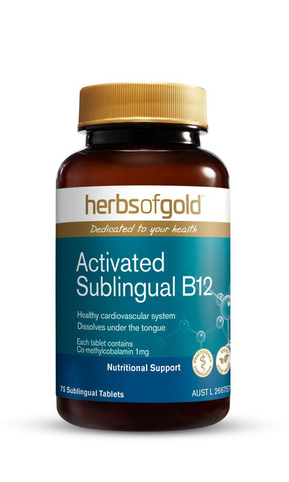 HERBS OF GOLD ACTIVATED SUBLINGUAL B12 75T