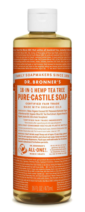 Dr Bronner's 18-In-1 Hemp Tea Tree Pure Castile Soap 473ml