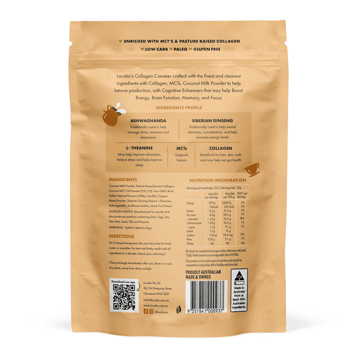 Locako Collagen Creamer - Nootropic Vanilla Toffee