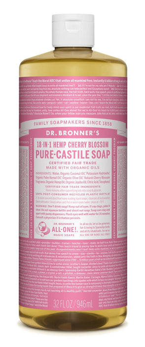 Dr Bronner's 18-In-1 Hemp Cherry Blossom Pure Castile Soap 946ml