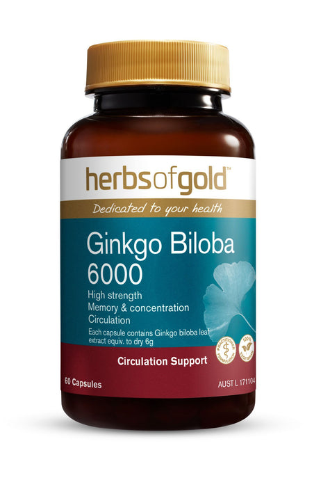 HERBS OF GOLD GINKGO BILOBA 6000 60C