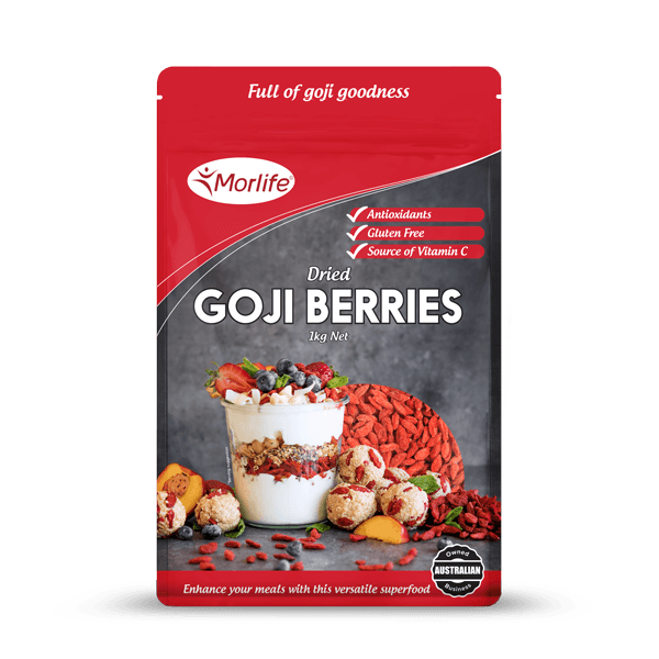 MORLIFE - CERTIFIED ORGANIC GOJI BERRIES 1KG