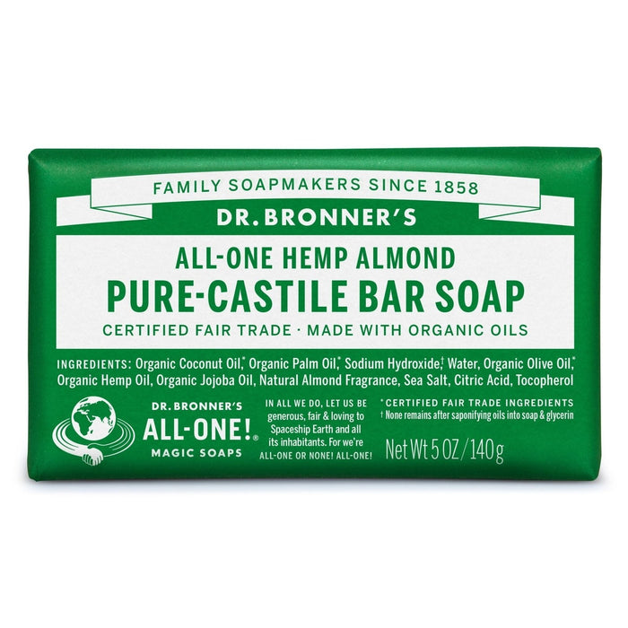 Dr Bronner's Hemp Almond Pure Castile Soap Bar 140g