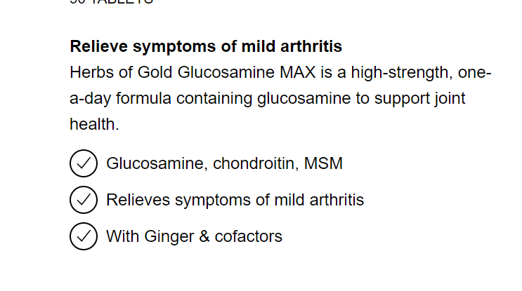 HERBS OF GOLD GLUCOSAMINE MAX 90T