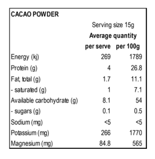 Power Super Foods Raw Organic Cacao Powder 500g
