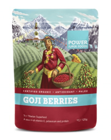 Power Super Foods Organic Goji Berries Raw Dried 125G