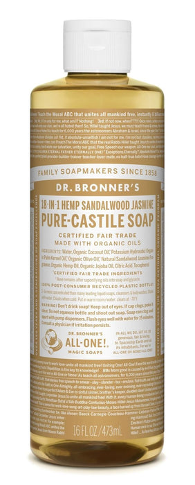 Dr Bronner's 18-In-1 Hemp Sandalwood Jasmine Pure Castile Soap 473ml