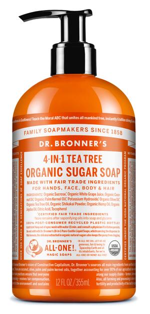 Dr Bronner's 4-In-1 Sugar Tea Tree Organic Pump Soap 355mL