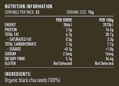 Lotus Chia Seeds Black Organic 500g