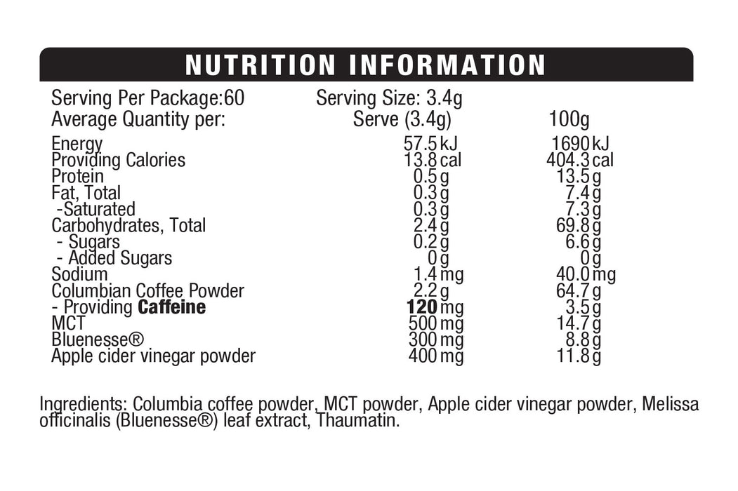 Body Science Clean Coffee TX100 60 Satchets