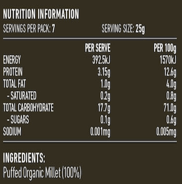 Lotus Millet Puffed Organic 175g