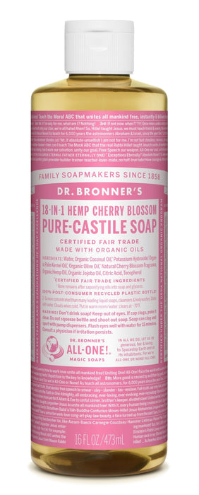 Dr Bronner's 18-In-1 Hemp Cherry Blossom Pure Castile Soap 473ml