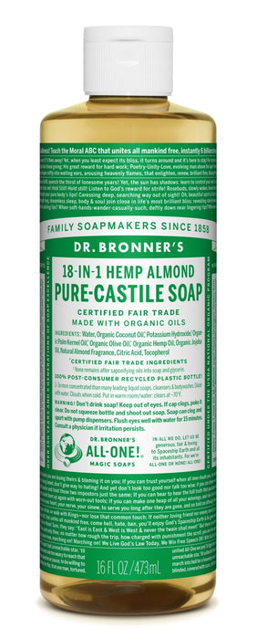 Dr Bronner's 18-in-1 Hemp Almond Pure Castile Soap 473ml