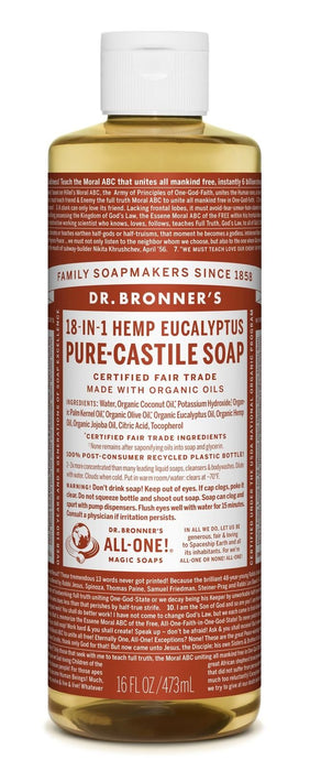 Dr Bronner's 18-In-1 Hemp Eucalyptus Pure Castile Soap 473ml